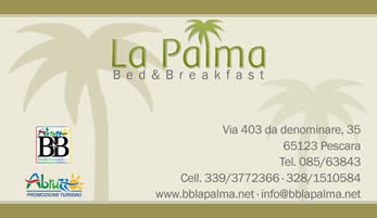 Biglietto da visita del Bed & Breakfast La Palma