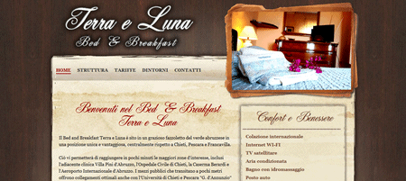 Sito web del Bed and Breakfast Terra e Luna