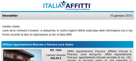 Newsletter del Franchising Immobiliare Italia Affitti
