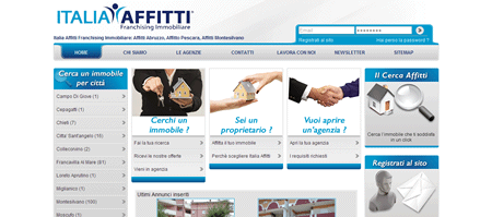 Sito web 2010 del Franchising Immobiliare Italia Affitti